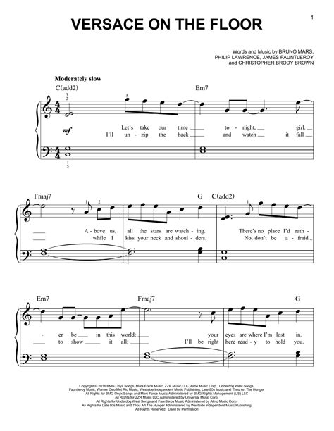 piano versace on the floor chords|Versace on the floor guitar chords.